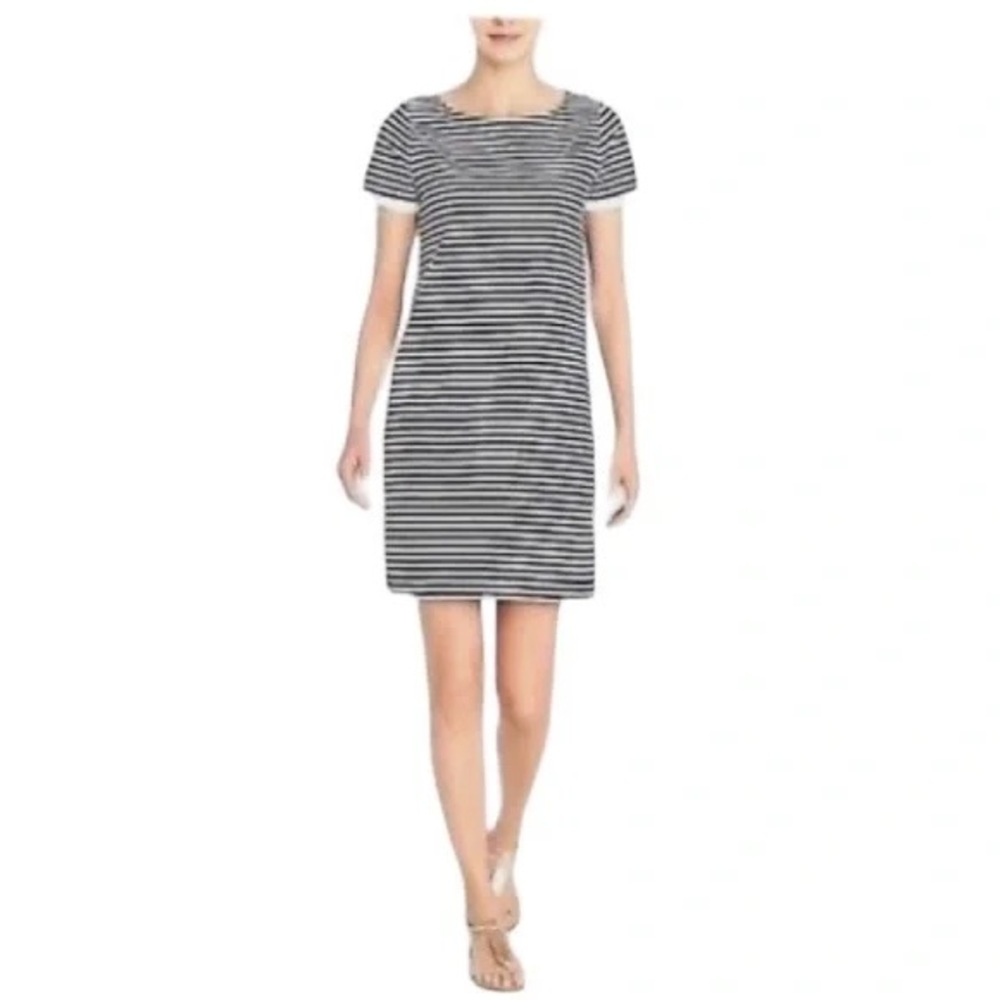 Women’s Large J Crew Factory Shift Dress Navy/White Stripe